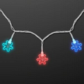 LED Flashing Snowflake String Lights, 20 ft. Indoor Party Decor